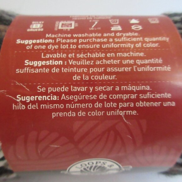 3 Skeins Loops & Threads Charisma 100% Acrylic Yarn #15 Ashes 5-Bulky 100g NWT - Picture 10 of 11